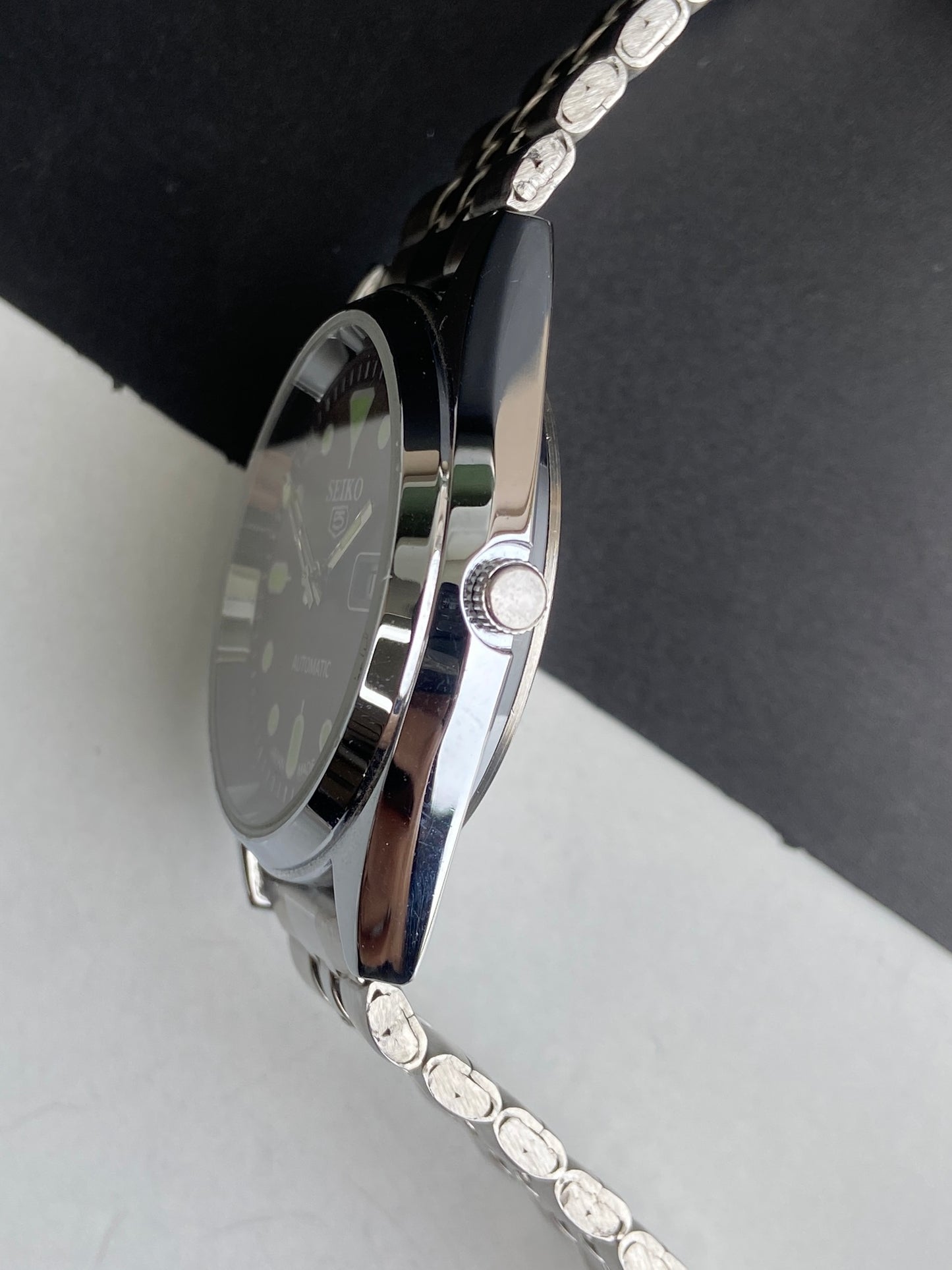 Vintage Mod Seiko 5 Automatic 6309A 17 Jewels Japan Men's Day-Date Brown Face Wrist Watch E50