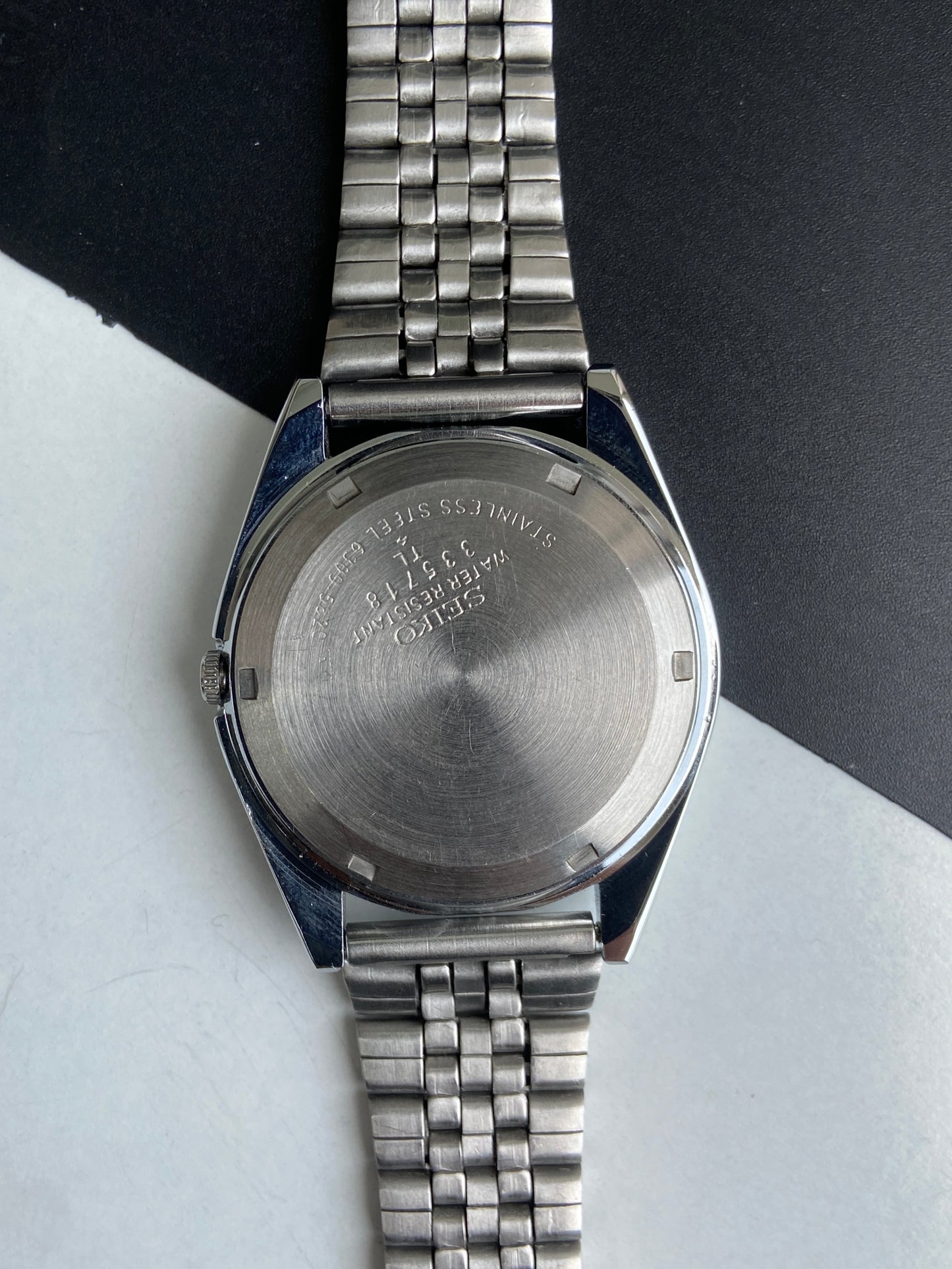 Vintage Mod Seiko 5 Automatic 6309A 17 Jewels Japan Men's Day-Date Brown Face Wrist Watch E50