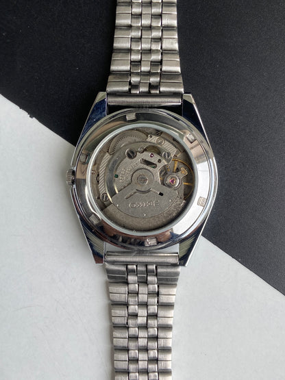 Vintage Mod Seiko 5 Automatic 6309A 17 Jewels Japan Men's Day-Date Brown Face Wrist Watch E50