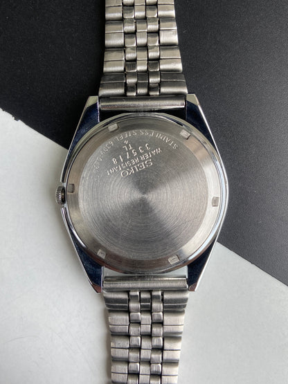 Vintage Mod Seiko 5 Automatic 6309A 17 Jewels Japan Men's Day-Date Yellow Face Wrist Watch E52