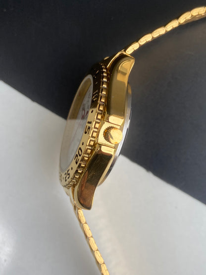 Vintage Seiko 5 Automatic 17 Jewels Cal. 6309 White Face Fix Bezel Gold Plated  Men's Wrist Watch E69