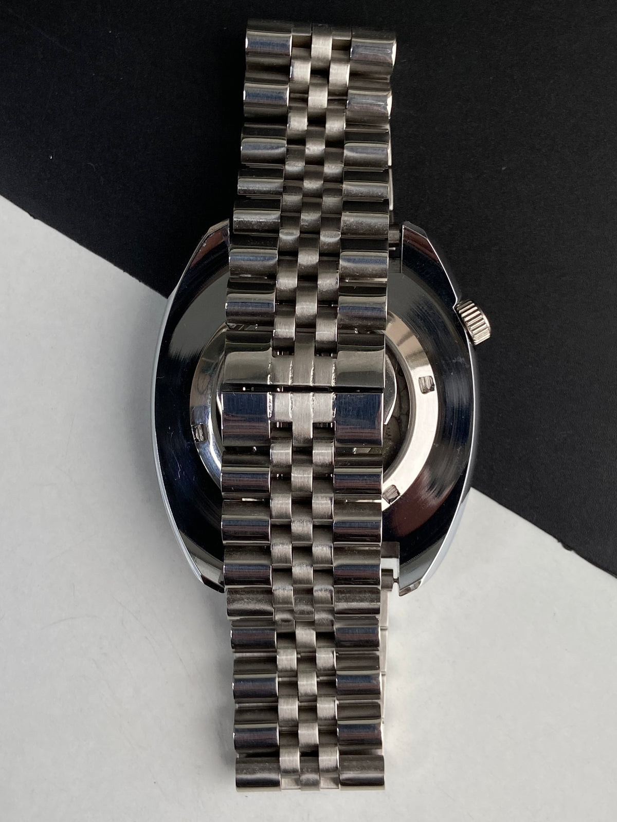 Vintage MOD Seiko Turtle Automatic Orange Face Cal. 6309 Rotating Bezel Day-Date Men's Wrist Watch E75