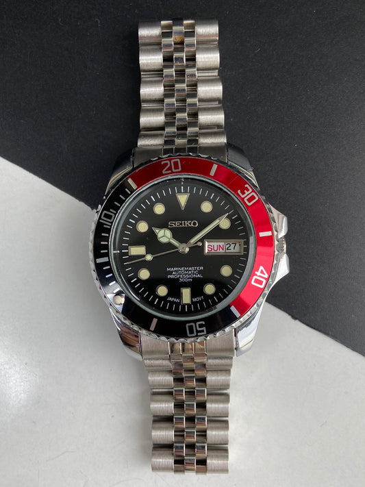 Vintage Seiko Marine Master Automatic Black Face Cal. 6309 17 Jewels Rotating Bezel Men's Wrist Watch E77