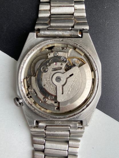 Vintage 1981 Original Seiko 5 Automatic 6309-5500 Black Face Day-Date Japanese Men's Wrist Watch E80
