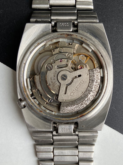 Vintage 1981 Original Seiko 5 Automatic 6309-5080 Silver Face 17 Jewels Day-Date Japanese Men's Wrist Watch E82