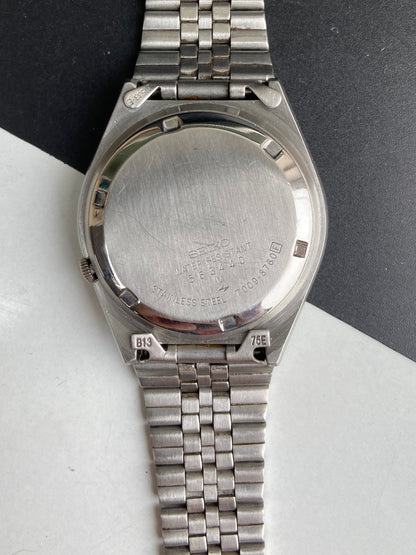 Vintage 1985 Original Seiko 5 Automatic 7009-8760 Black Face 17 Jewels Day-Date Japanese Men's Wrist Watch E88