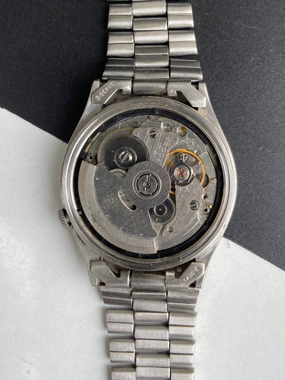 Vintage 1980 Original Seiko 5 Automatic 7009-3170 Golden Face 17 Jewels Day-Date Japanese Men's Wrist Watch E94