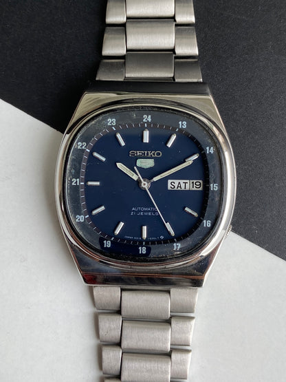 Vintage 1979 Original Seiko 5 Automatic 6319-6020 Black Face 21 Jewels Day-Date Japanese Men's Wrist Watch E98