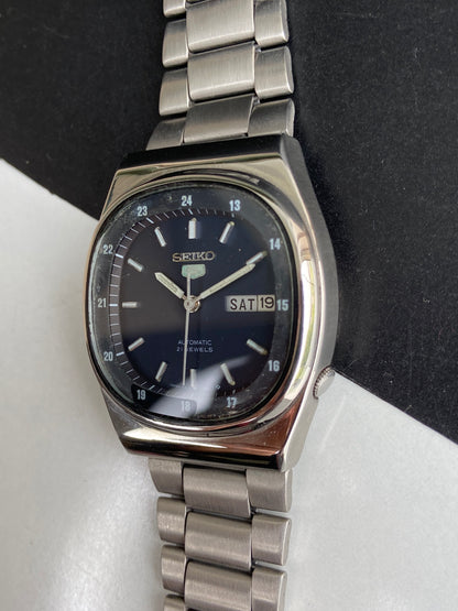 Vintage 1979 Original Seiko 5 Automatic 6319-6020 Black Face 21 Jewels Day-Date Japanese Men's Wrist Watch E98