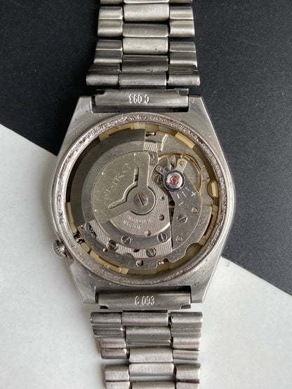 Vintage 1976 Original Seiko 5 Automatic 6319-7110 Black Face 21 Jewels Day-Date Japanese Men's Wrist Watch E99