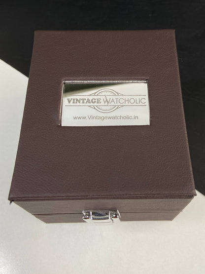 Vintage Original Ricoh R31 Silver Face Automatic 21 Jewels Brown Croco Leather Strap Men's Wrist Watch G30