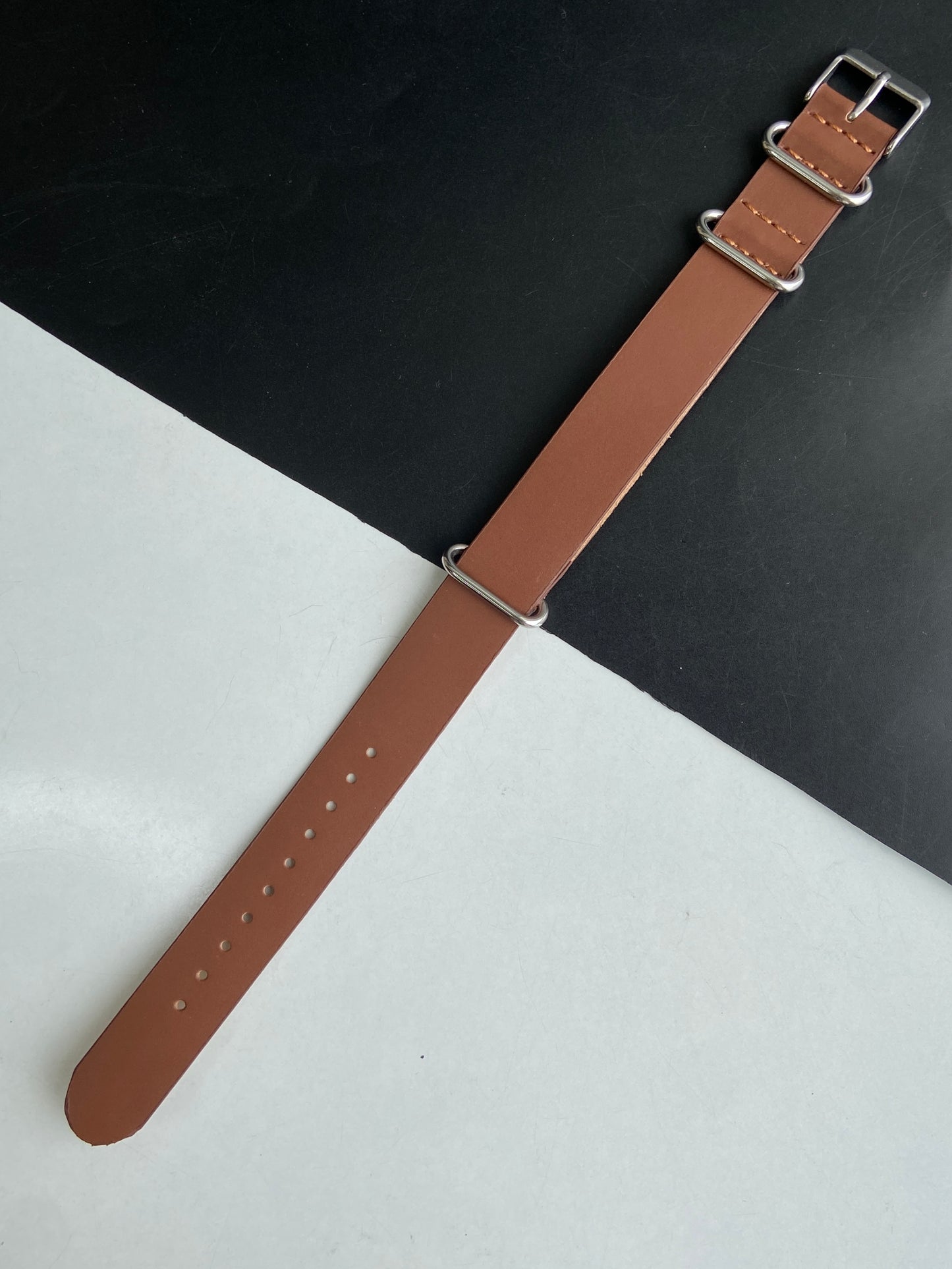18MM Leather Nato TAN Strap for Automatic Mechanical Watches
