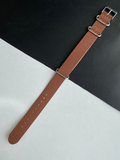 18MM Leather Nato TAN Strap for Automatic Mechanical Watches