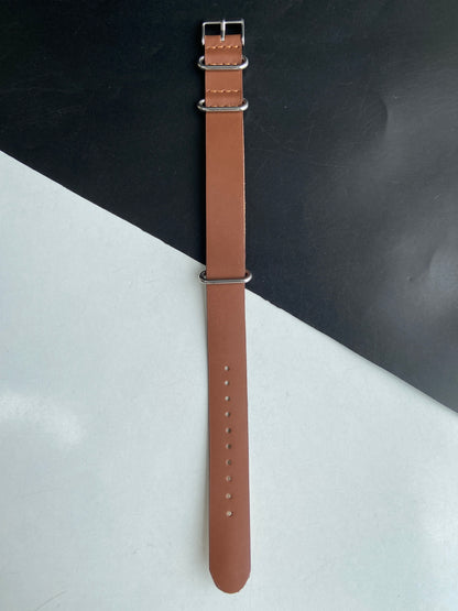 18MM Leather Nato TAN Strap for Automatic Mechanical Watches