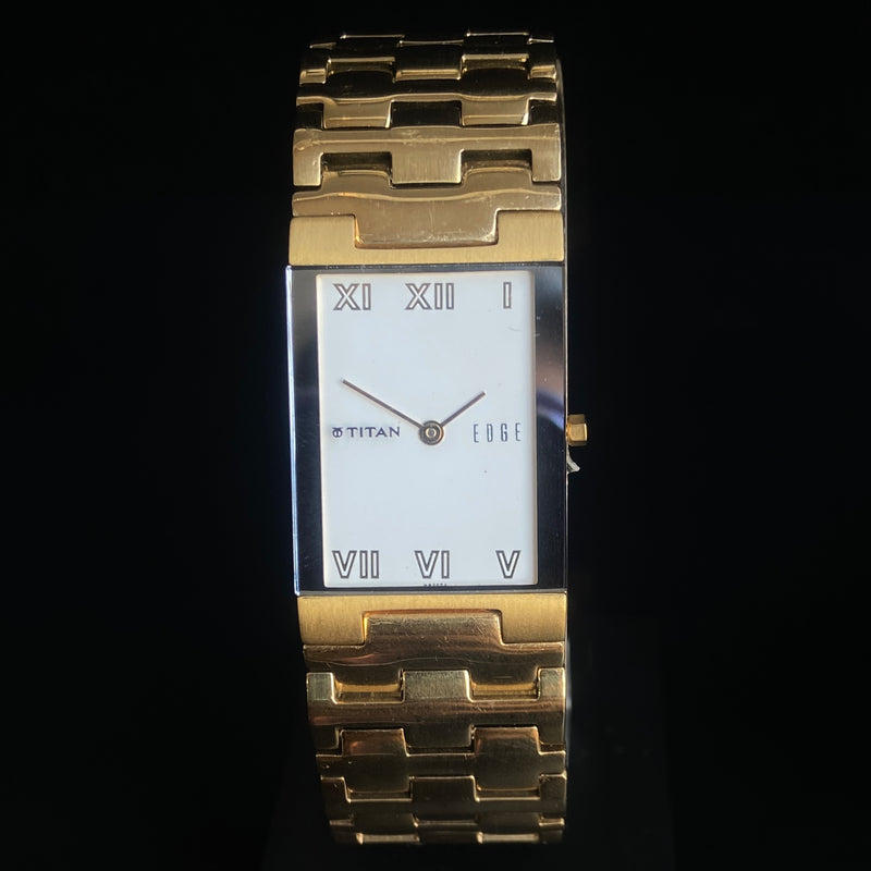 Original TITAN EDGE 1296SBA Rectangular White Face 23MM Case Men's Watch k24