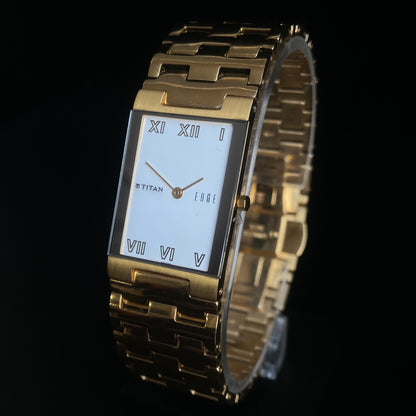 Original TITAN EDGE 1296SBA Rectangular White Face 23MM Case Men's Watch k24