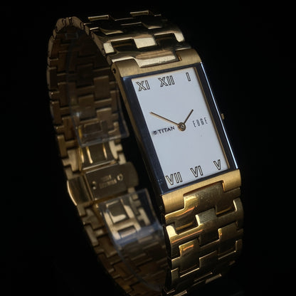 Original TITAN EDGE 1296SBA Rectangular White Face 23MM Case Men's Watch k24