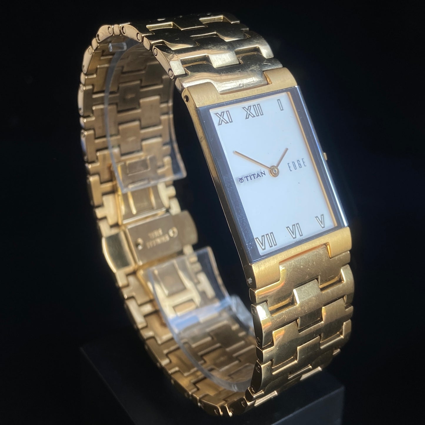 Original TITAN EDGE 1296SBA Rectangular White Face 23MM Case Men's Watch k24