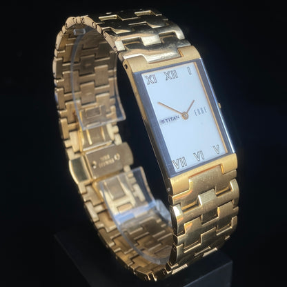 Original TITAN EDGE 1296SBA Rectangular White Face 23MM Case Men's Watch k24