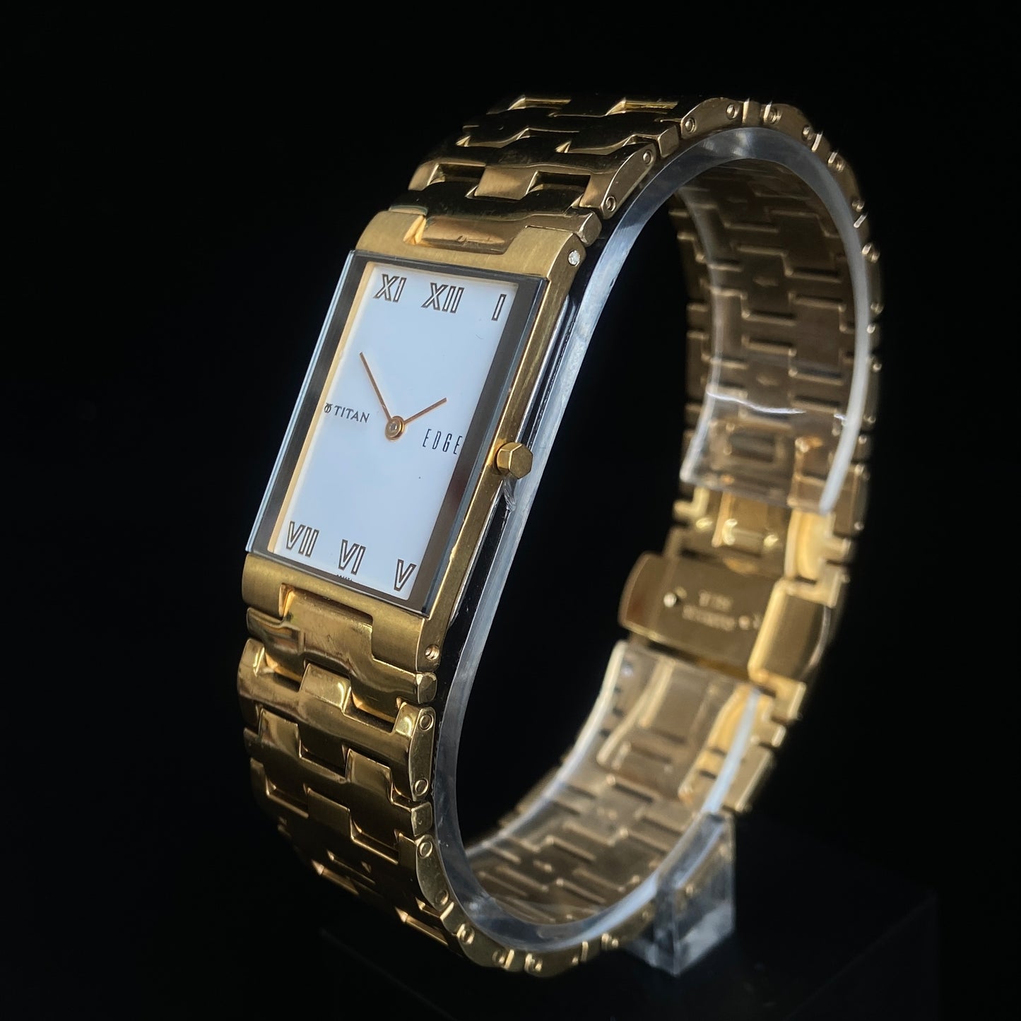 Original TITAN EDGE 1296SBA Rectangular White Face 23MM Case Men's Watch k24