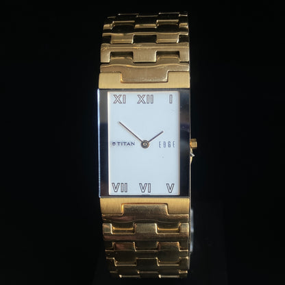 Original TITAN EDGE 1296SBA Rectangular White Face 23MM Case Men's Watch k24