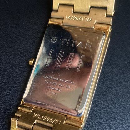 Original TITAN EDGE 1296SBA Rectangular White Face 23MM Case Men's Watch k24