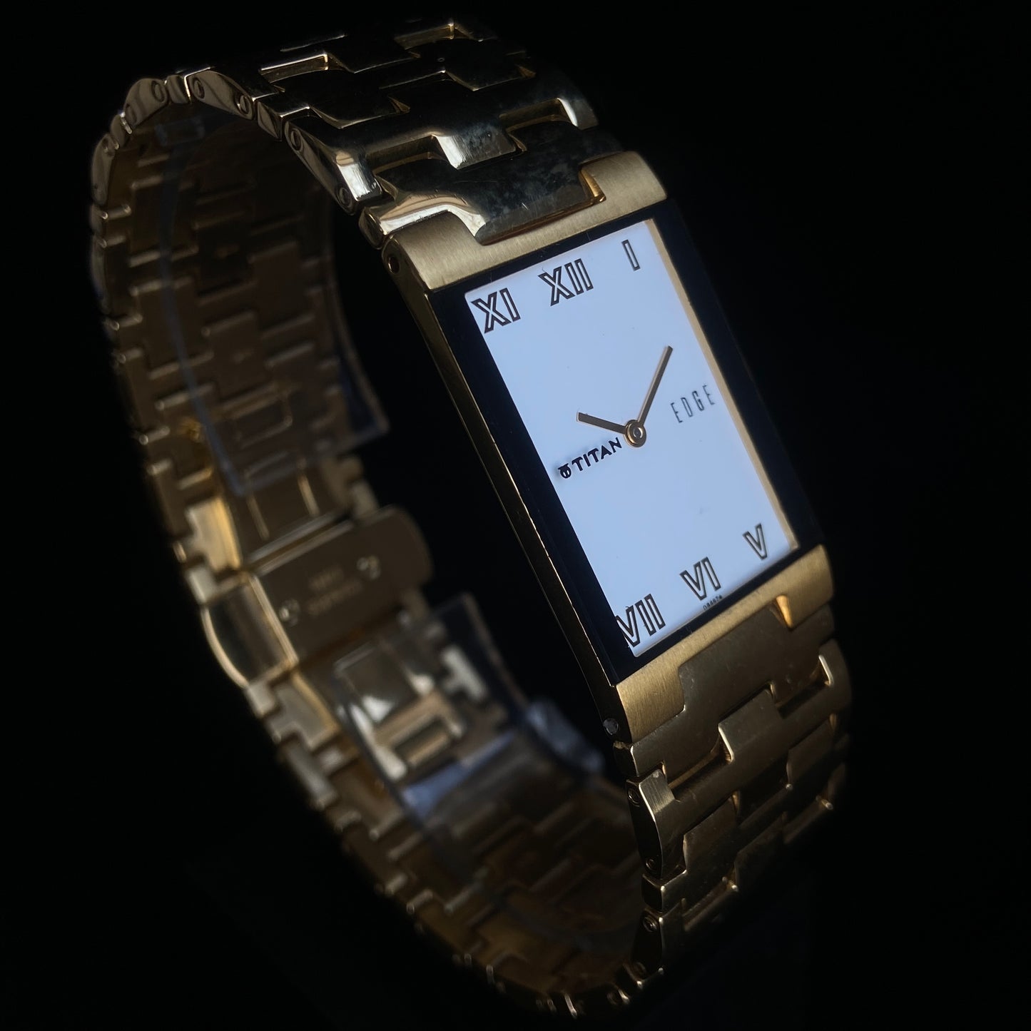 Original TITAN EDGE 1296YBC31 Rectangular White Face 23MM Case Men's Watch k25