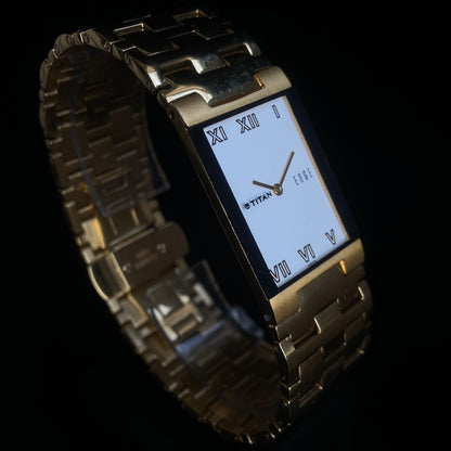 Original TITAN EDGE 1296YBC31 Rectangular White Face 23MM Case Men's Watch k25