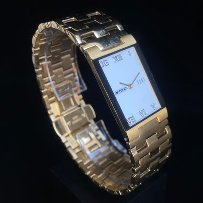 Original TITAN EDGE 1296YBC31 Rectangular White Face 23MM Case Men's Watch k25