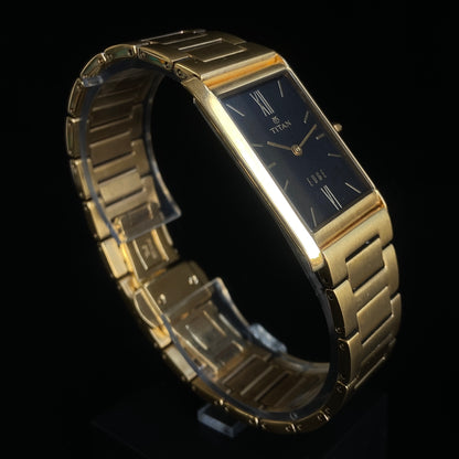 Original TITAN EDGE 1043BBD31 Rectangular Black Face 25MM Case Men's Watch k27