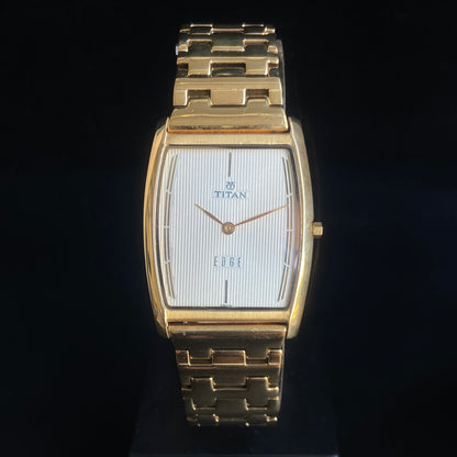 Original TITAN EDGE 1044SBB Barrel Golden Face 29MM Case Men's Watch k30