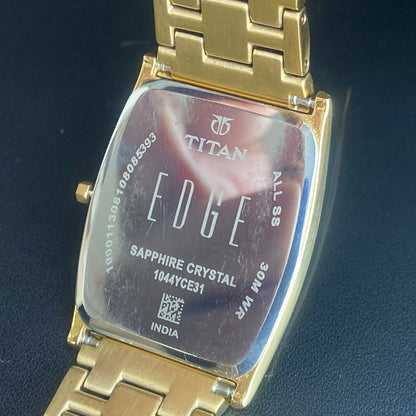 Original TITAN EDGE 1044YCE31 Barrel Brown Face 29MM Case Men's Watch k31