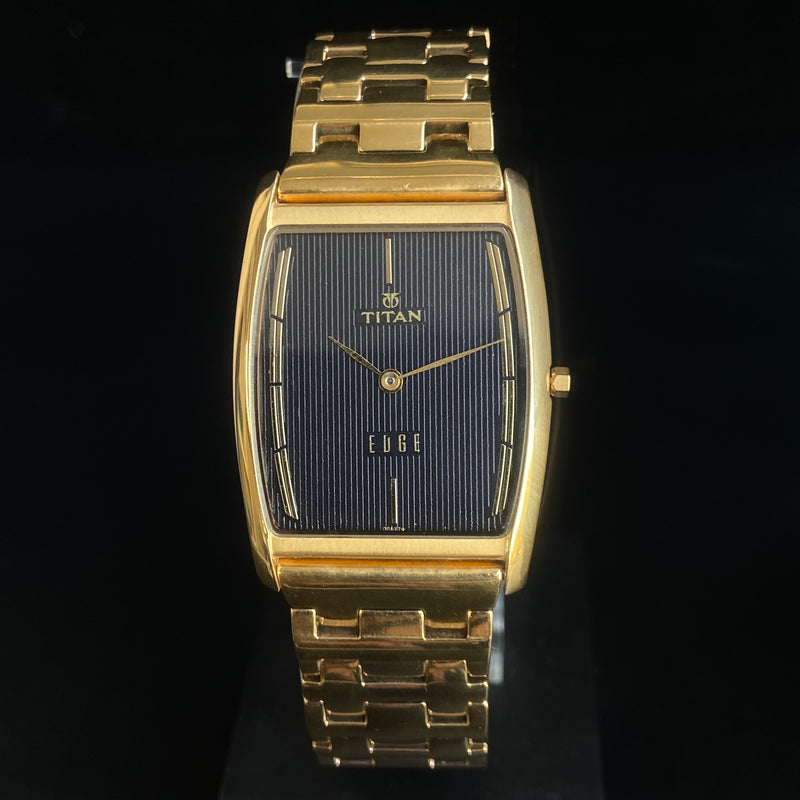 Original TITAN EDGE 1044YCE31 Barrel Black Face 29MM Case Men's Watch k32