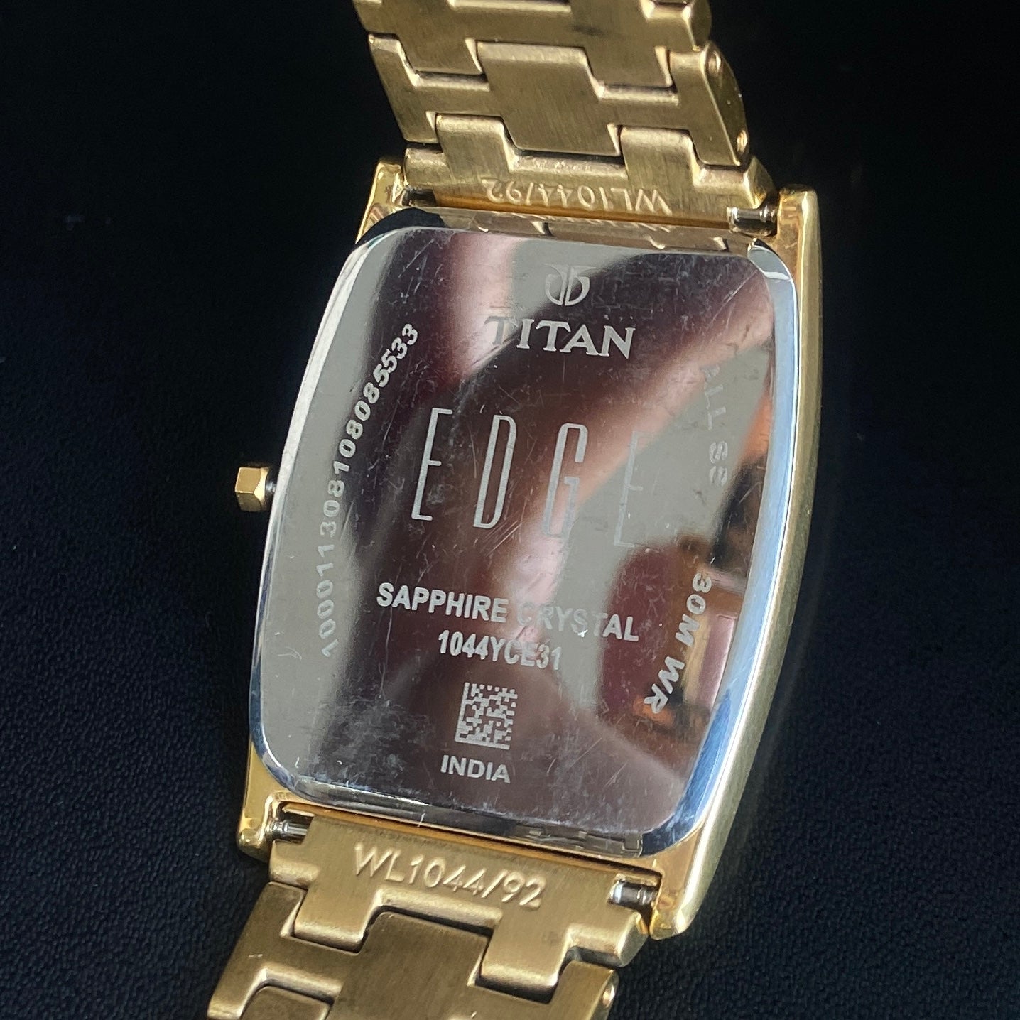 Original TITAN EDGE 1044YCE31 Barrel Black Face 29MM Case Men's Watch k32