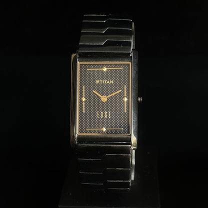 Original TITAN EDGE 1043YCDE31 Rectangular Black Face 25MM Case Men's Watch K35