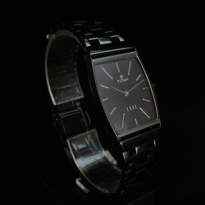 Original TITAN EDGE 1044YCB Barrel Black Face 29MM Case Men's Watch K38