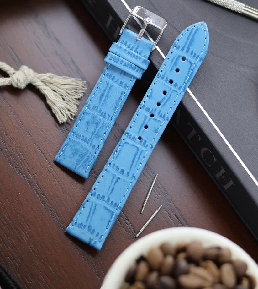Slim Croco Leather Watch Strap (18mm) For Automatic Mechanical Watches I66