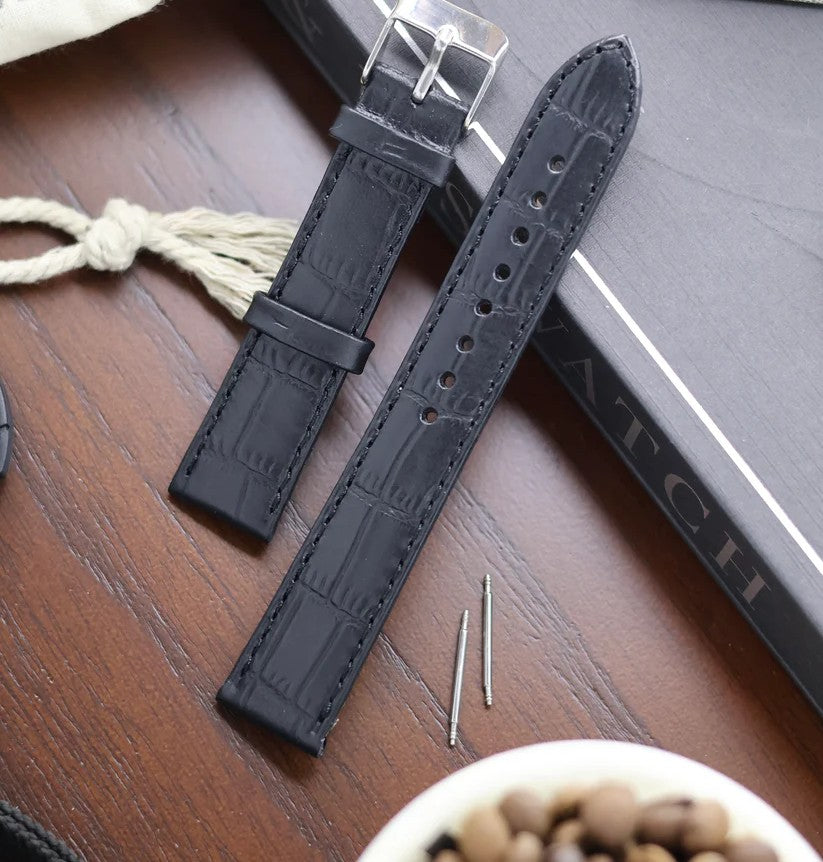 Slim Croco Leather Watch Strap (18mm) For Automatic Mechanical Watches I66