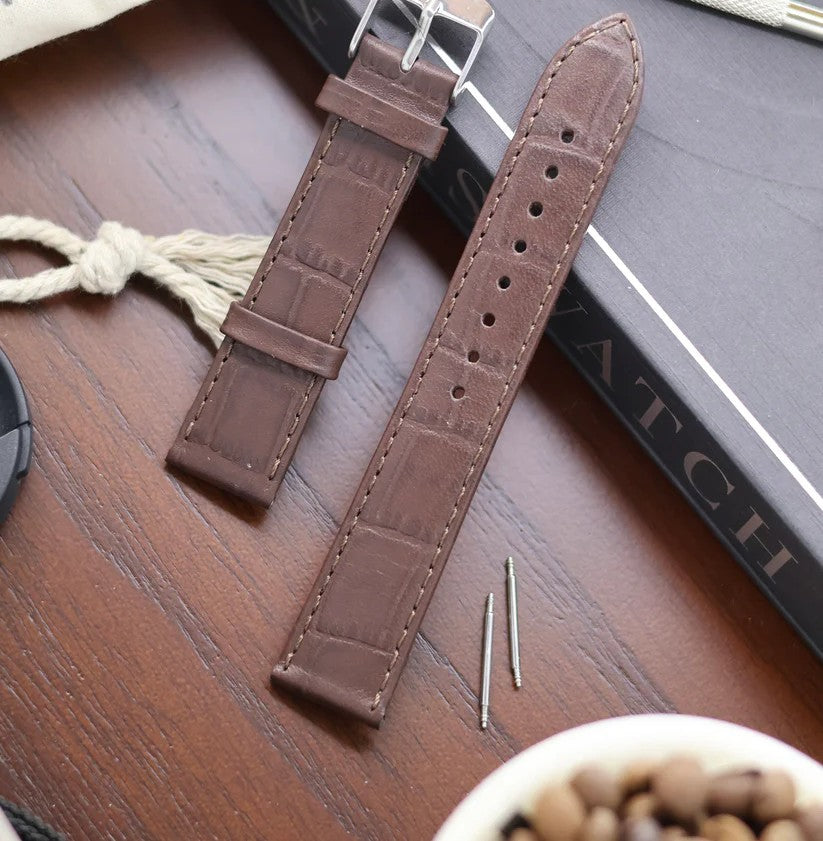 Slim Croco Leather Watch Strap (18mm) For Automatic Mechanical Watches I66