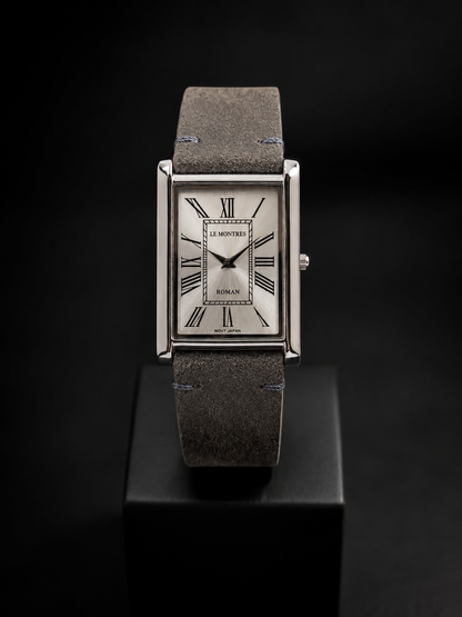 New Le Montres Classic Tank Quartz Men's Watch Silver Dial 26mm Silver Case LM08
