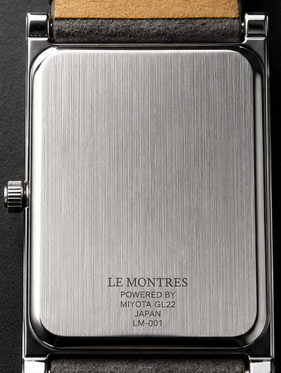 New Le Montres Classic Tank Quartz Men's Watch Black Roman Dial 26mm Silver Case LM15