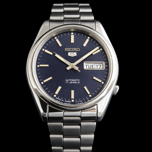 vintage 1985 0riginal Seiko 5 Automatic 6309-8900 Blue Face 21 Jewels Day-Date Japanese Men's Wrist Watch S15