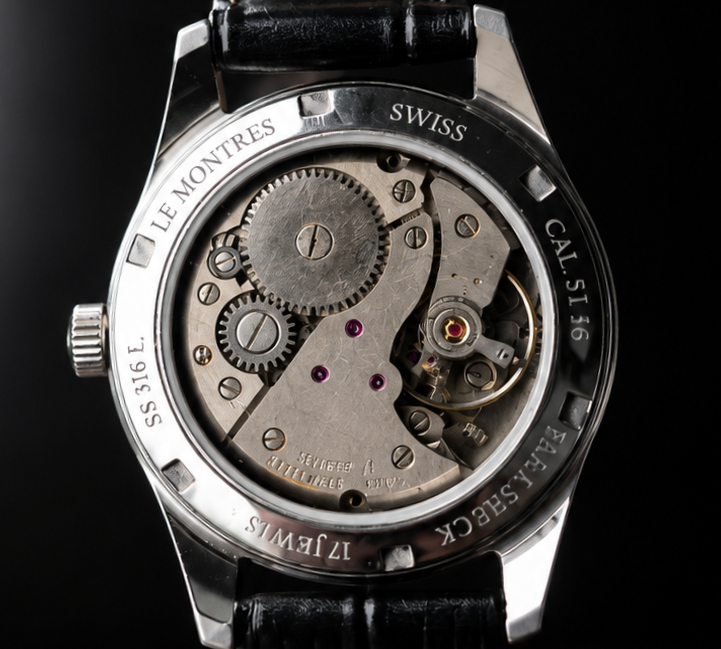 New Le Montres Mechanical Hand Winding Orange Face Men's Wristwatch - Powered by Vintage Swiss Made St96 Movement