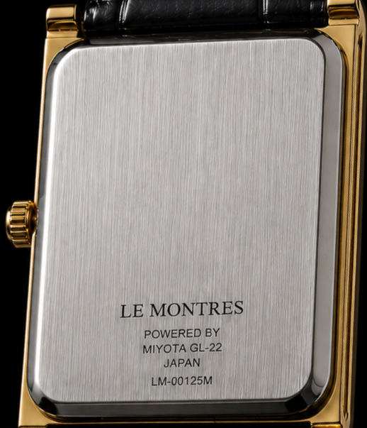 New Le Montres Classic Tank Quartz Men's Watch White Roman Dial 26mm Gold Case LM10