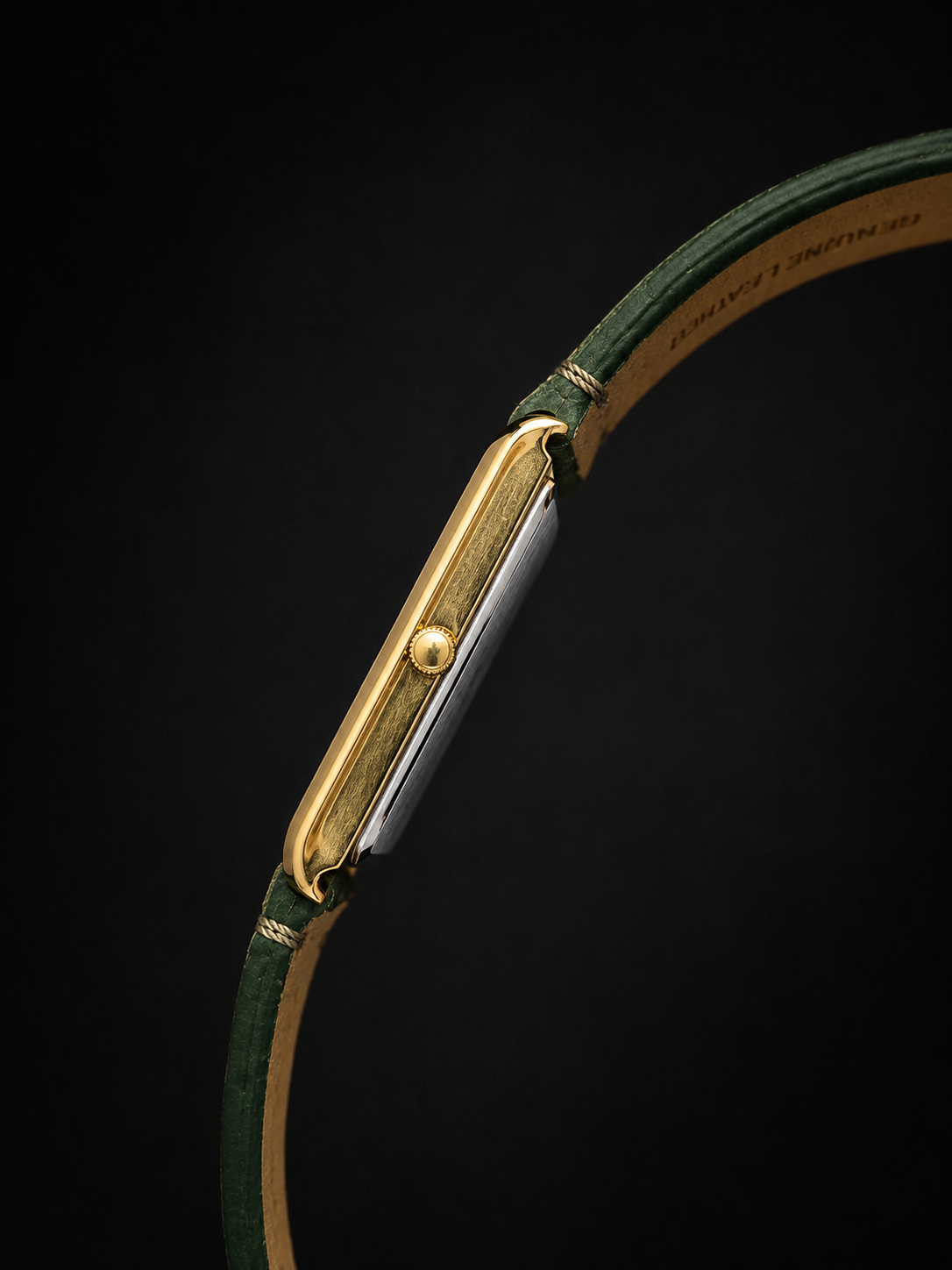 Vintage MOD Le Montres Quartz Green Face With Green Band 26mm Gold Case Men's Wrist Watch LM04