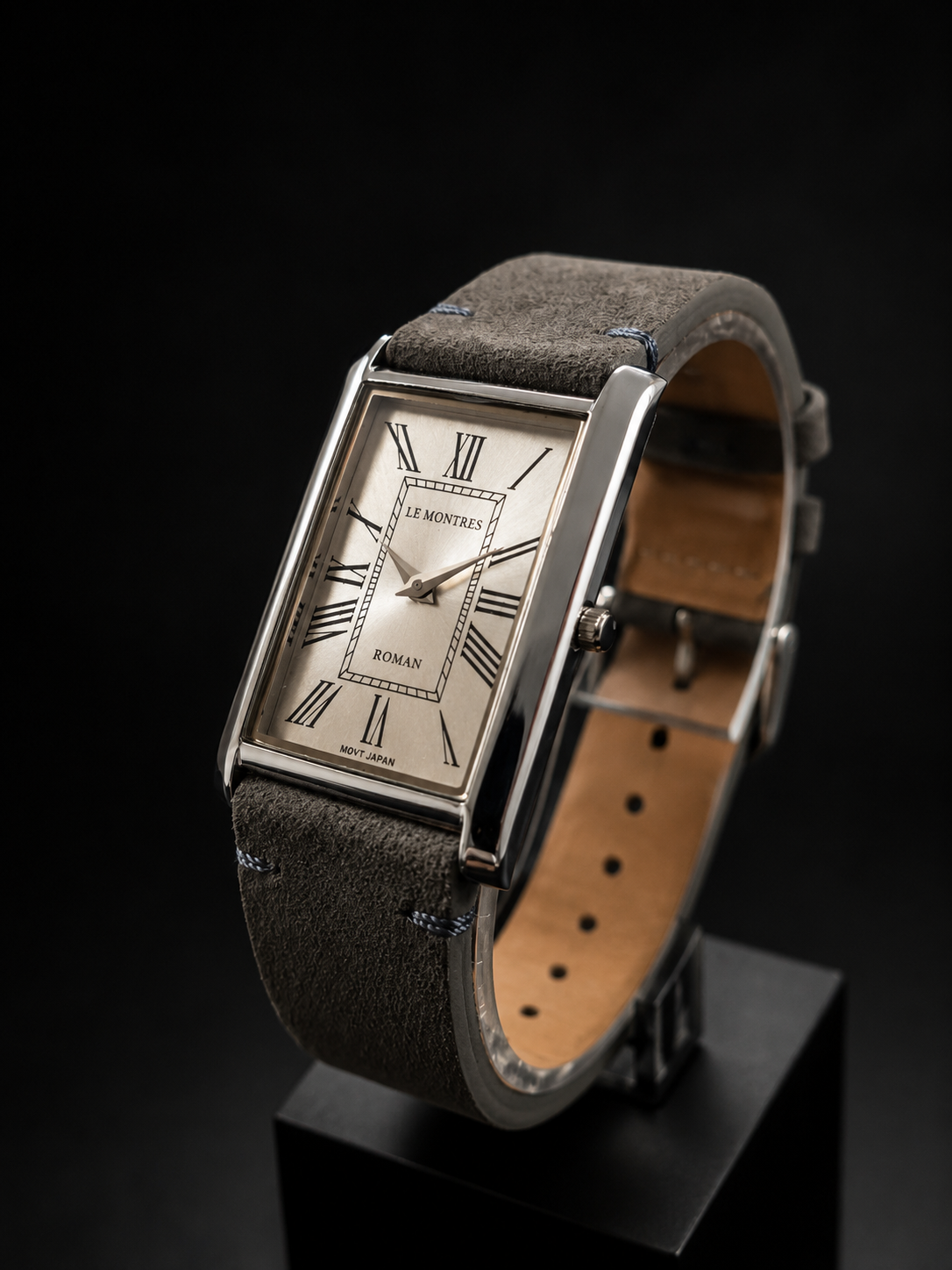 New Le Montres Classic Tank Quartz Men's Watch Silver Dial 26mm Silver Case LM08