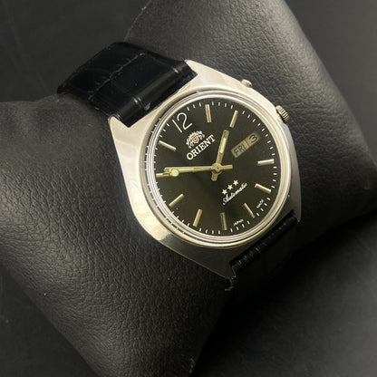 Vintage Orient Black Face Automatic 21 Jewels Men,s Wrist Watch
