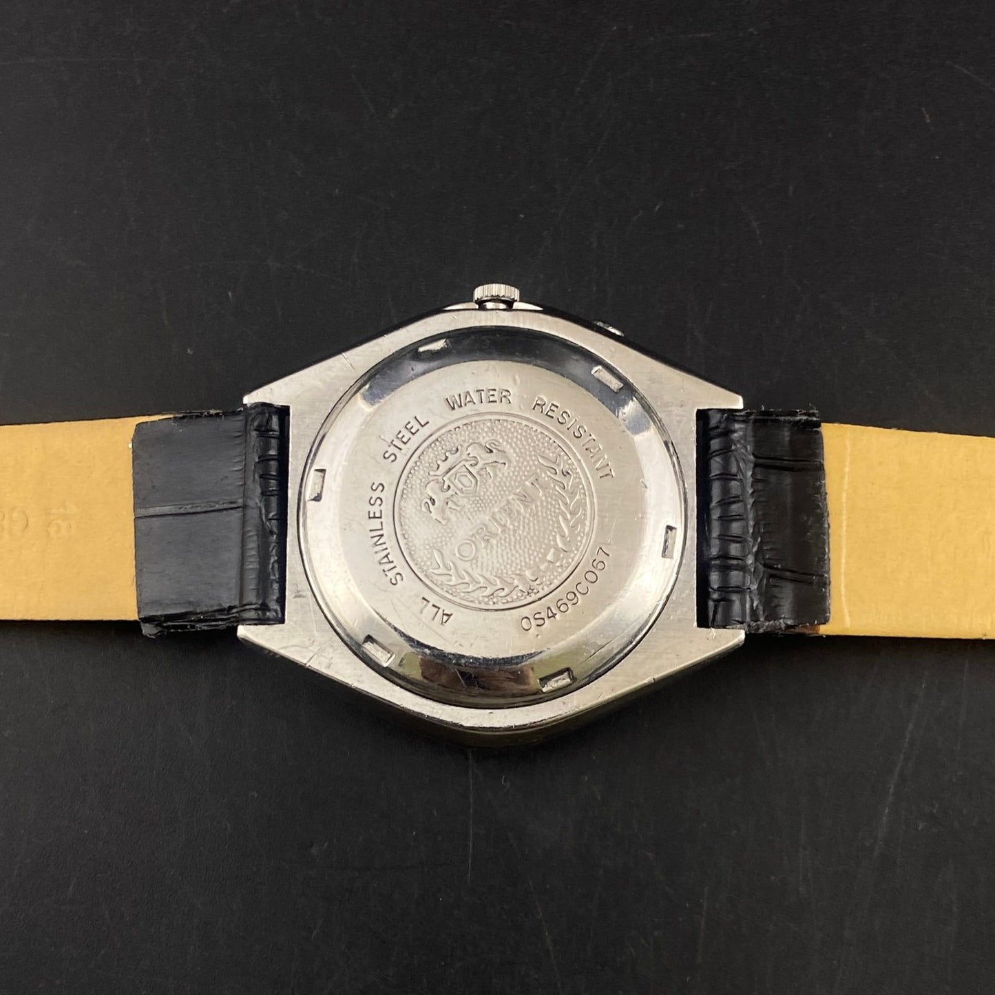 Vintage Orient Black Face Automatic 21 Jewels Men,s Wrist Watch