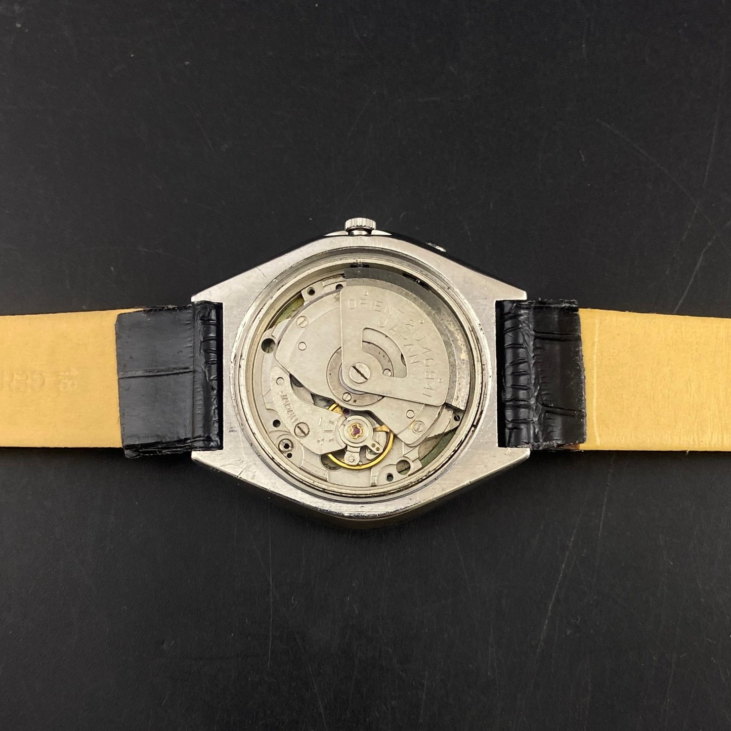 Vintage Orient Black Face Automatic 21 Jewels Men,s Wrist Watch