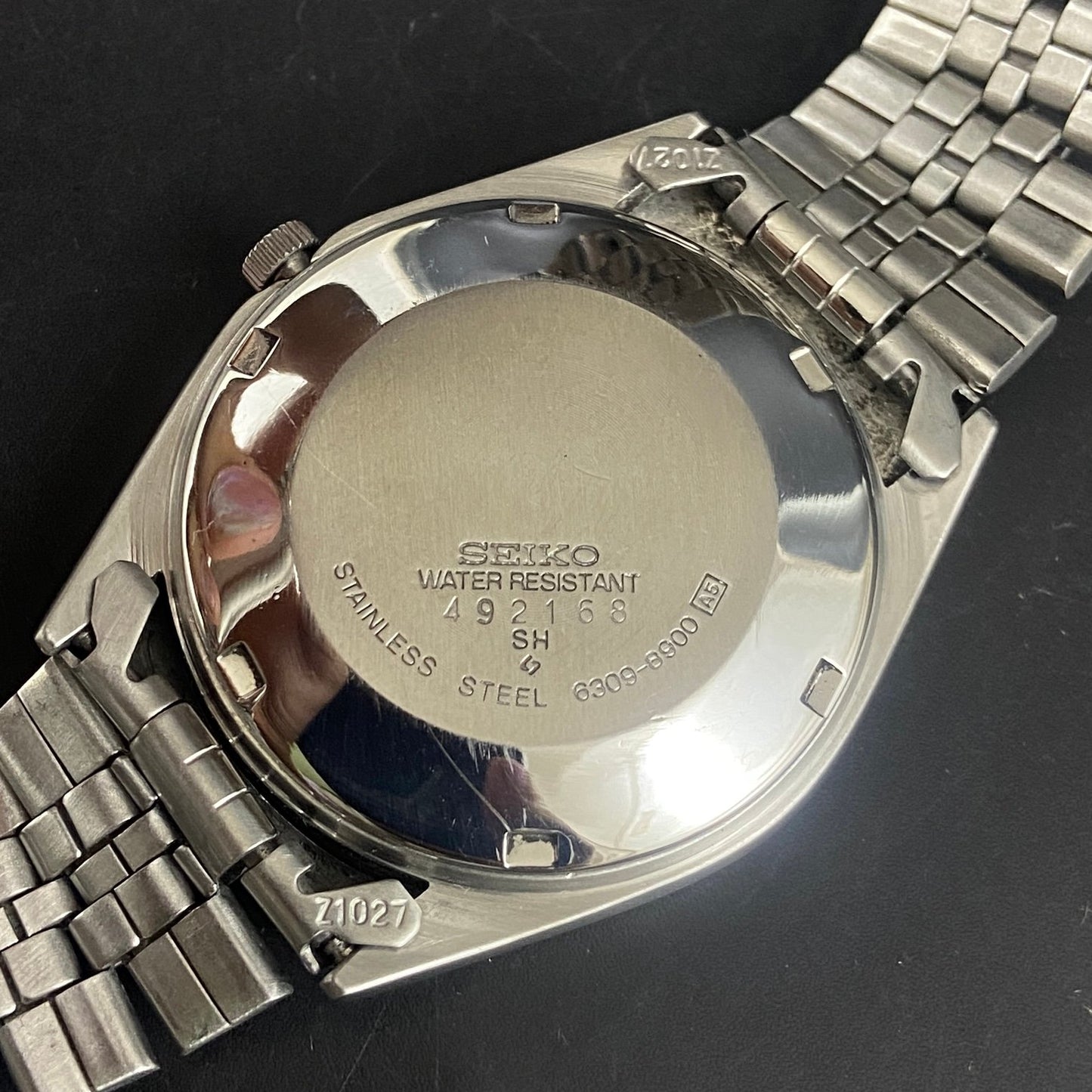 Vintage Original Seiko 5 Automatic Gray Face Cal. 6309 Men's Wrist Watch Serviced.
